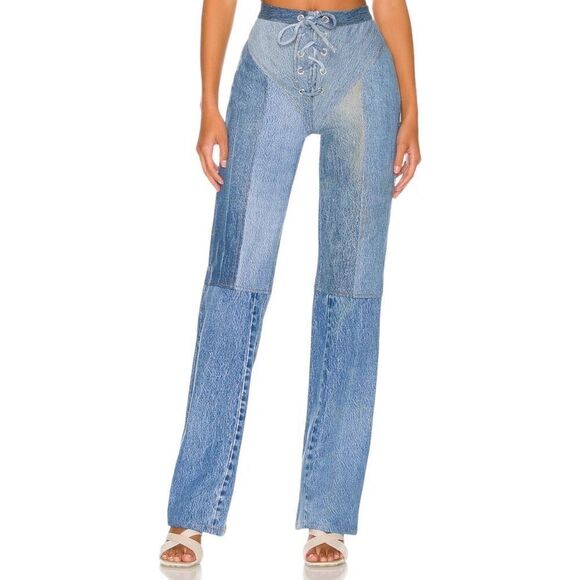 EB Denim Lace Up‎ in Medium Wash - Picture 2 of 16